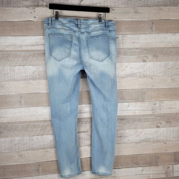 Kensie Jeans Size 14 Effortless Ankle Biter High Rise Distressed Faded Lived In - Picture 5 of 14